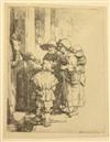 REMBRANDT VAN RIJN Beggars Receiving Alms at a Door.